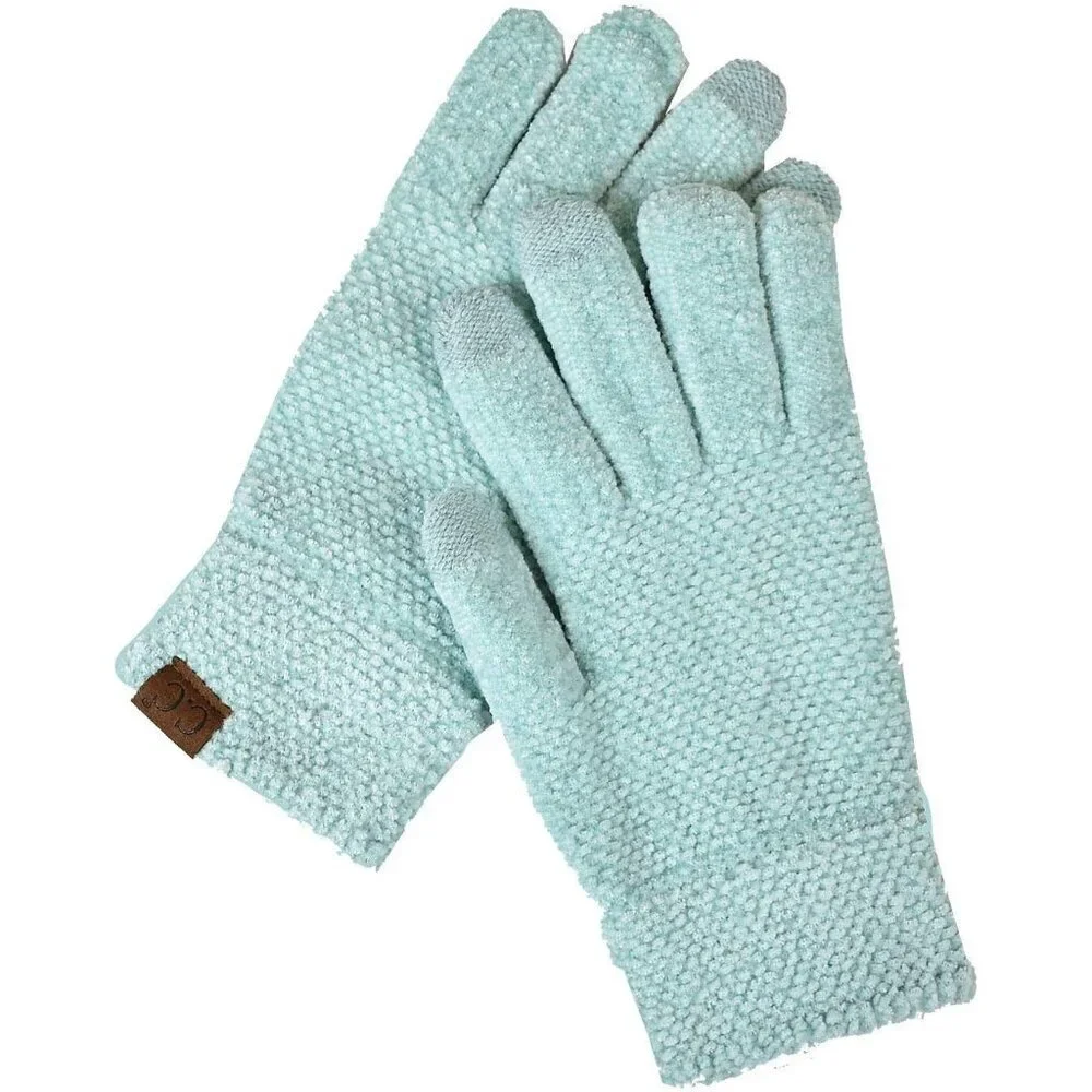 Women's Mint Winter Warm Eco-friendly Knit Chenille Touchscreen Texting Gloves